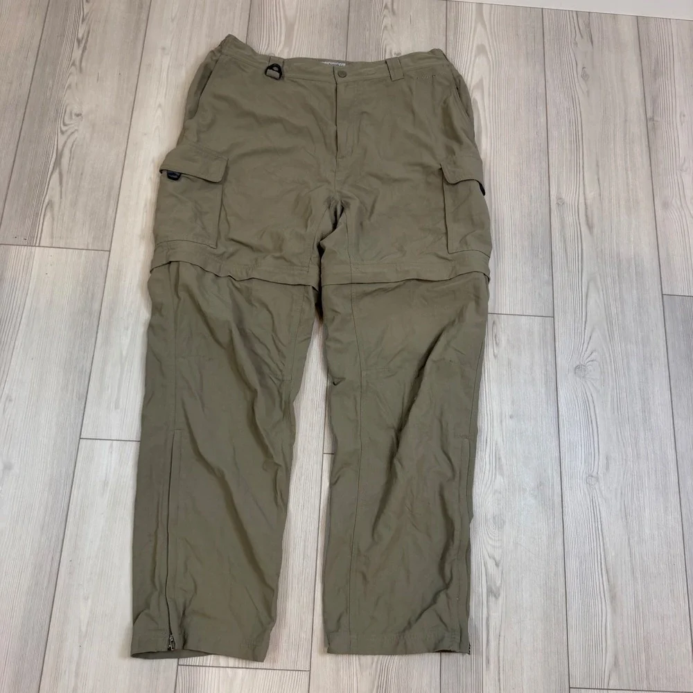 Columbia GRT Mens Convertible Cargo Pants Green Large 32 Inseam EM8166
